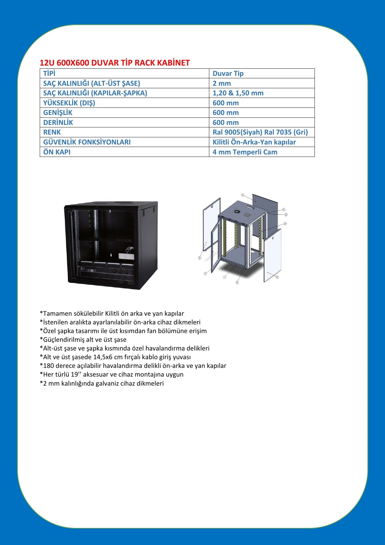 12U 600X600 DUVAR TİPİ DATASHEET-1